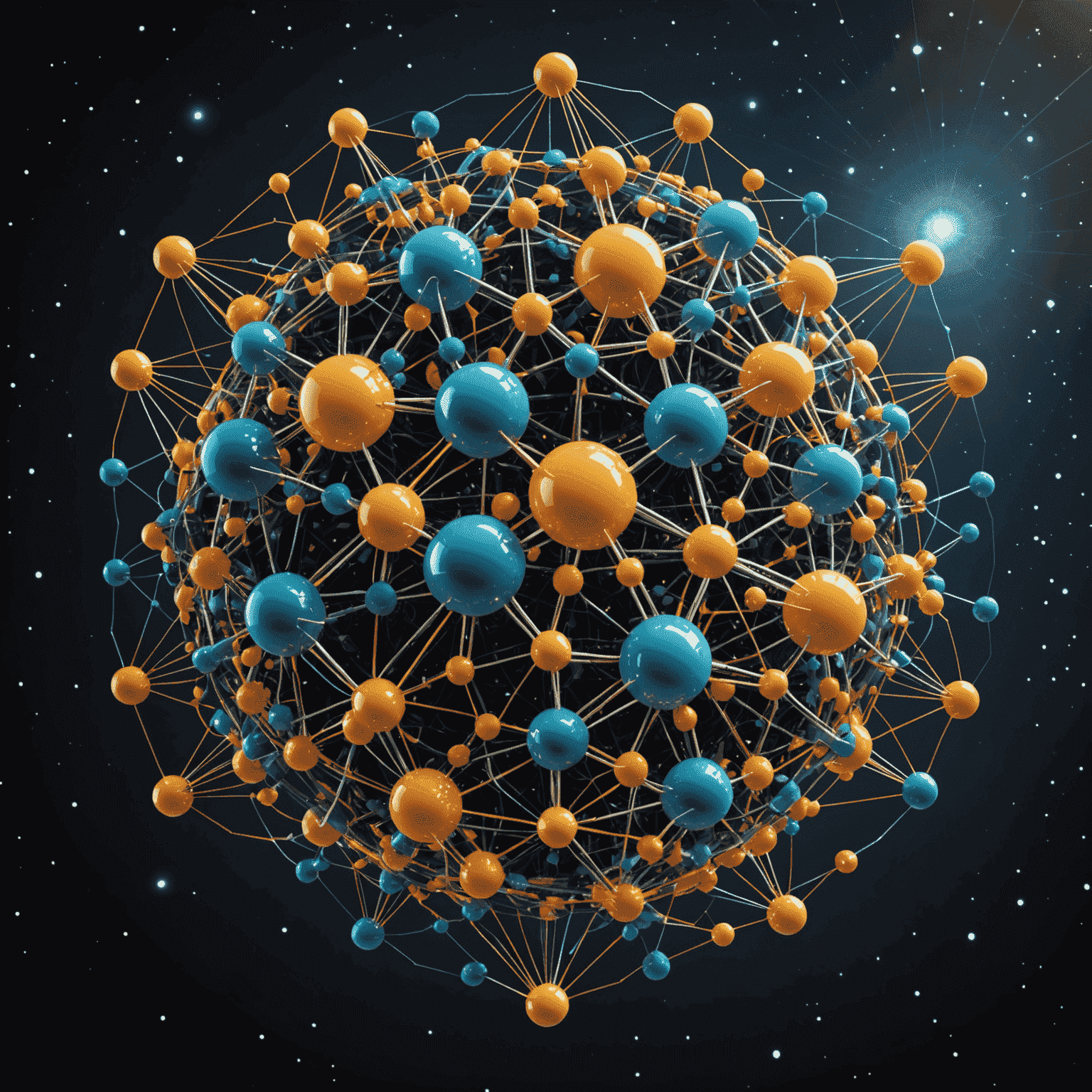 Visualization of a complex quantum algorithm with interconnected qubits and quantum gates, representing the intricate nature of quantum computation