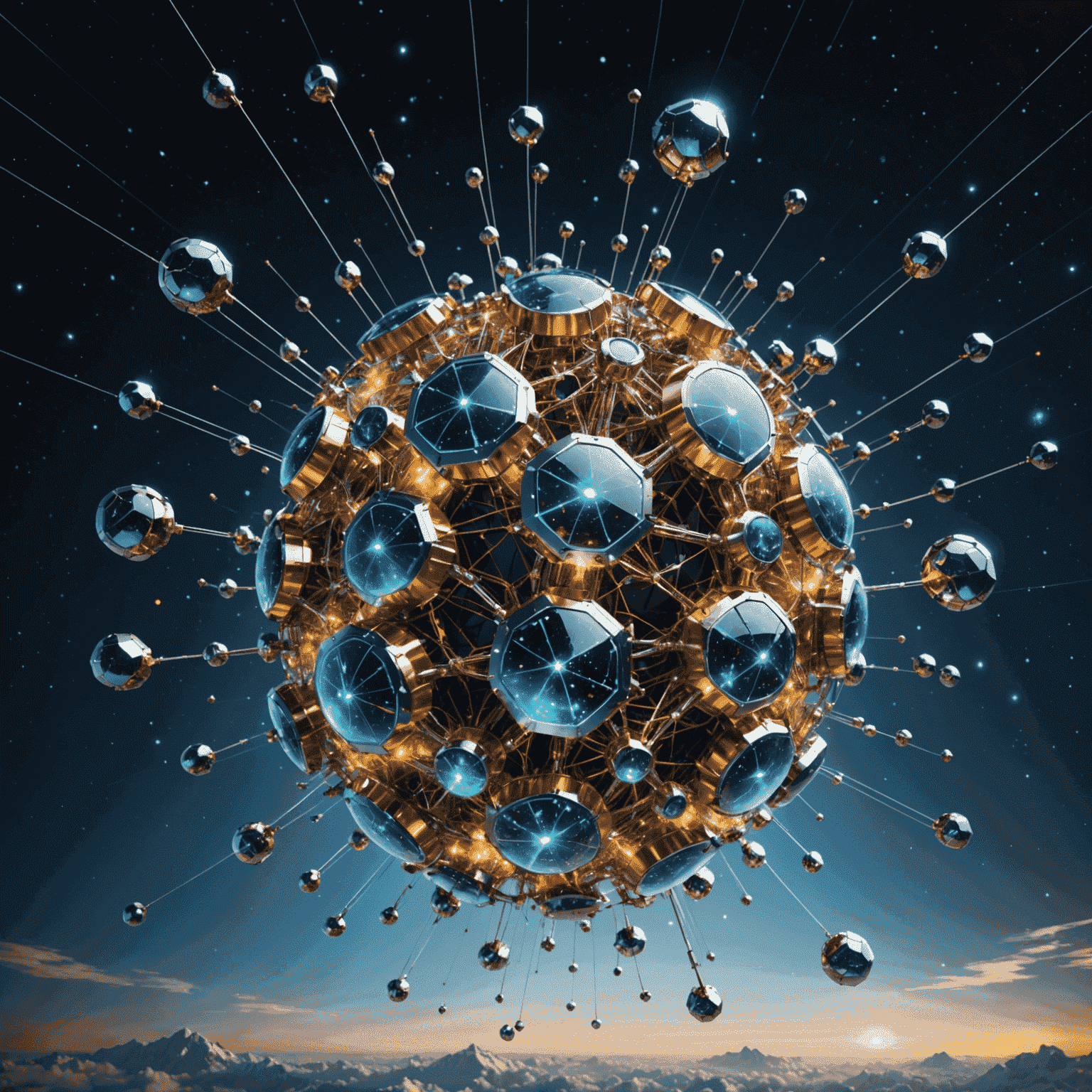 A futuristic representation of quantum cloud computing, showing interconnected quantum bits floating in a digital space